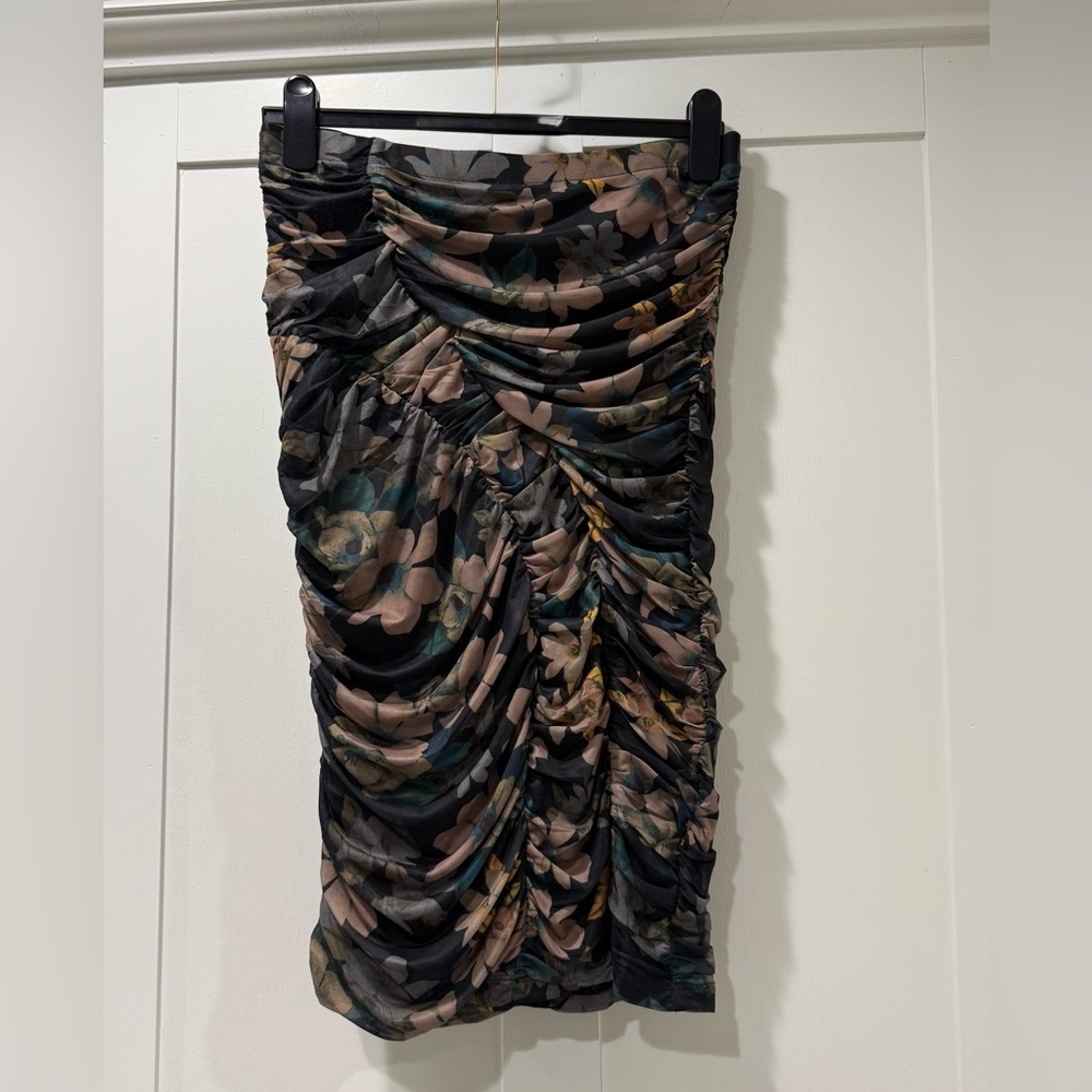 Current Air Brown‎ and Cream Ruched Dress